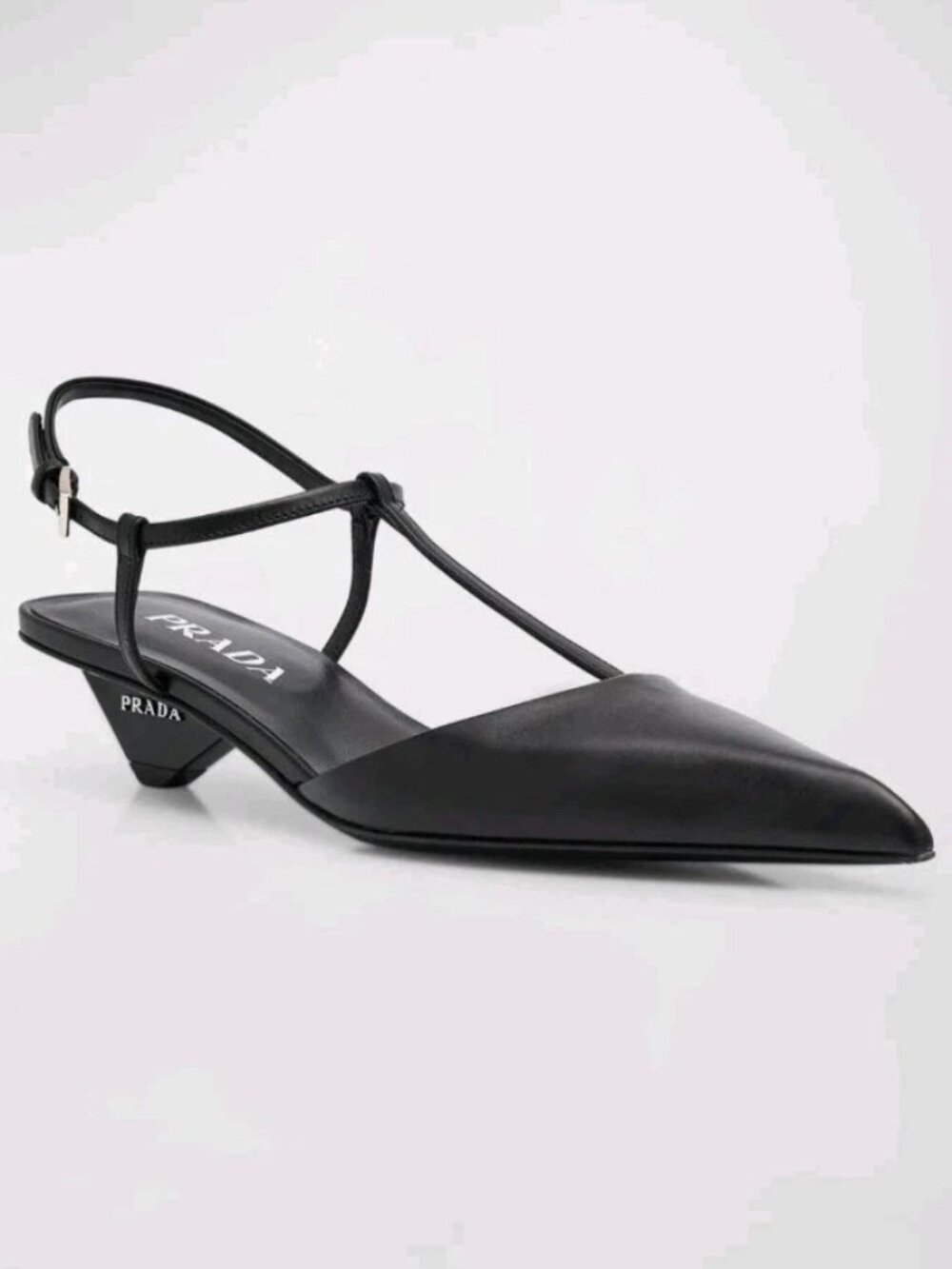 $1200 PRADA Modellerie Pointed Toe Slingback Pumps Kitten Heel 35 US 6 EU 36